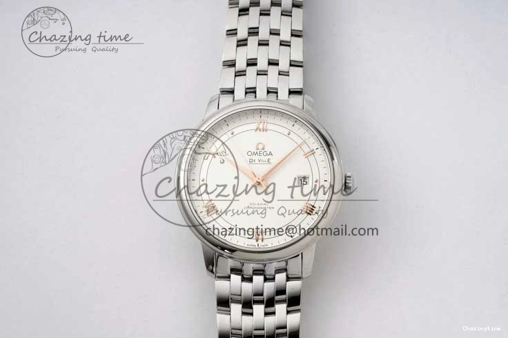 0107 Casual De Ville SS DIWF 1:1 Best Edition White Dial RG Markers on SS Bracelet MIYOTA 7847